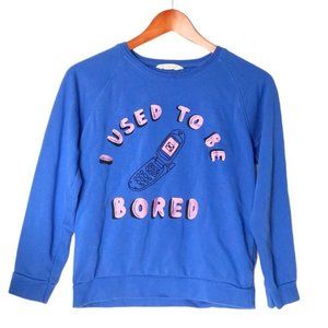 Mango‎ Kids Printed Cotton Sweatshirt Blue 11 12